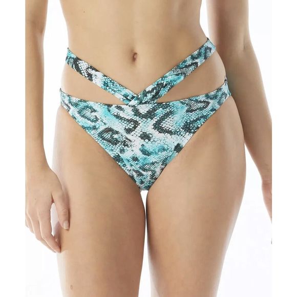 - MSRP $25 Sundazed Womens Riley Snake-Print Stappy Bikini Bottoms Size Xl - Picture 1 of 3